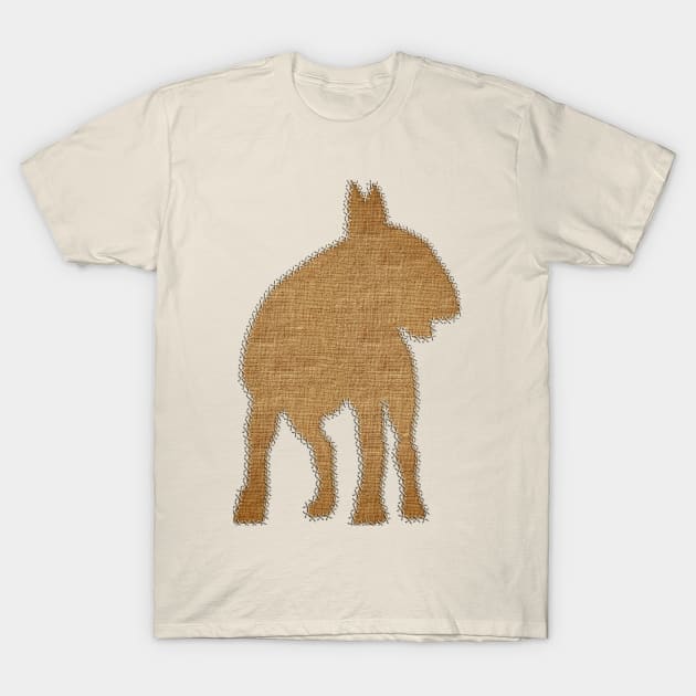 English Bull Terrier Stitched Silhouette T-Shirt by DoggyStyles